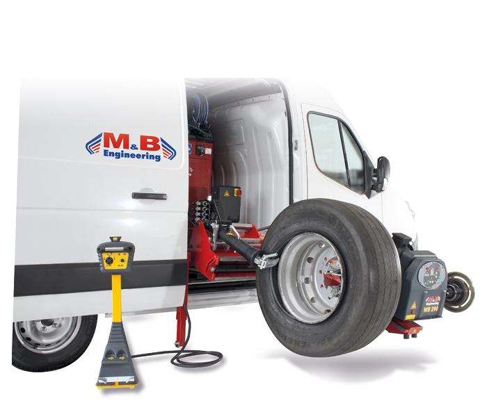 Pakettiautoon asennettava rengaskone M&B Engineering Dido 26MV